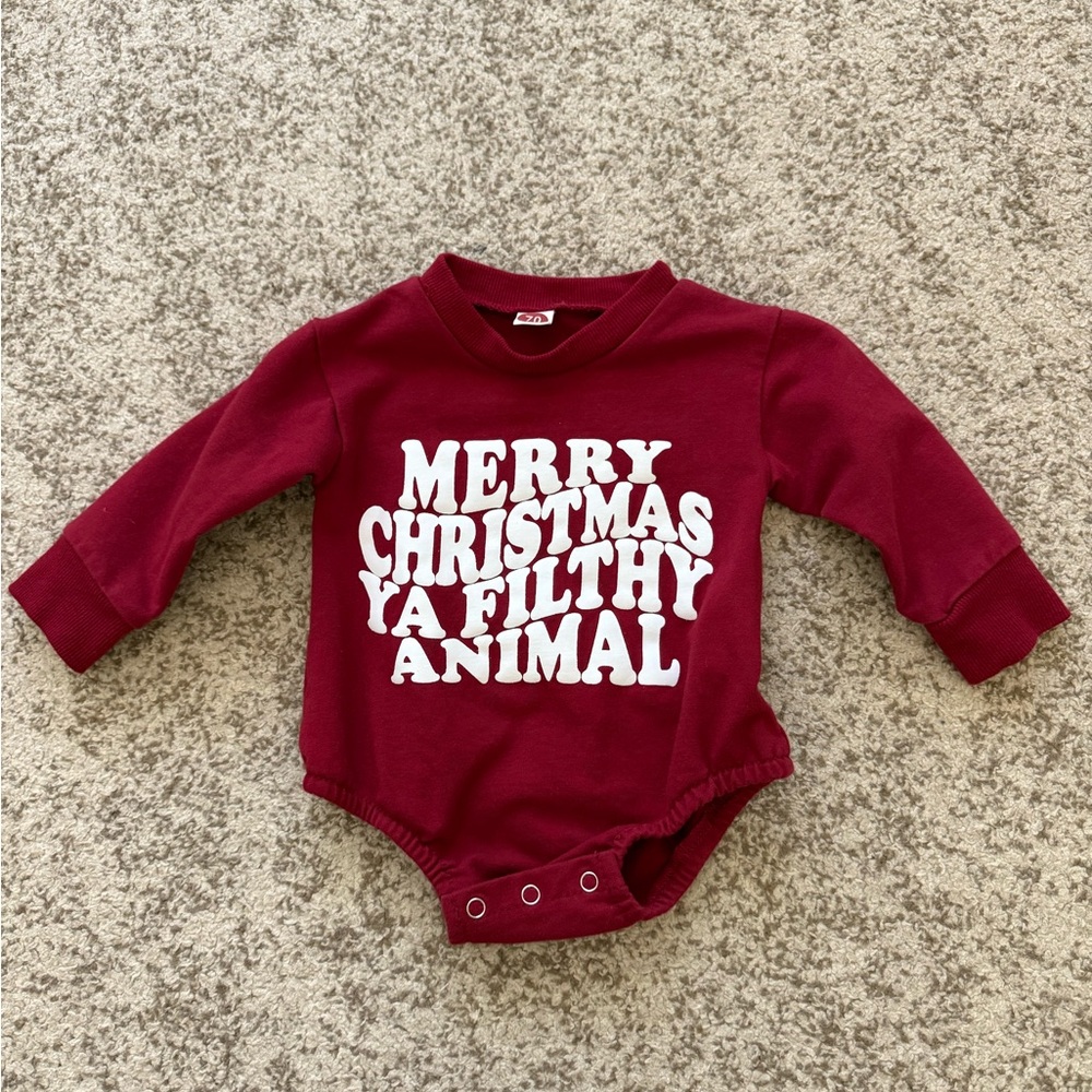 Red Christmas Baby Onesie